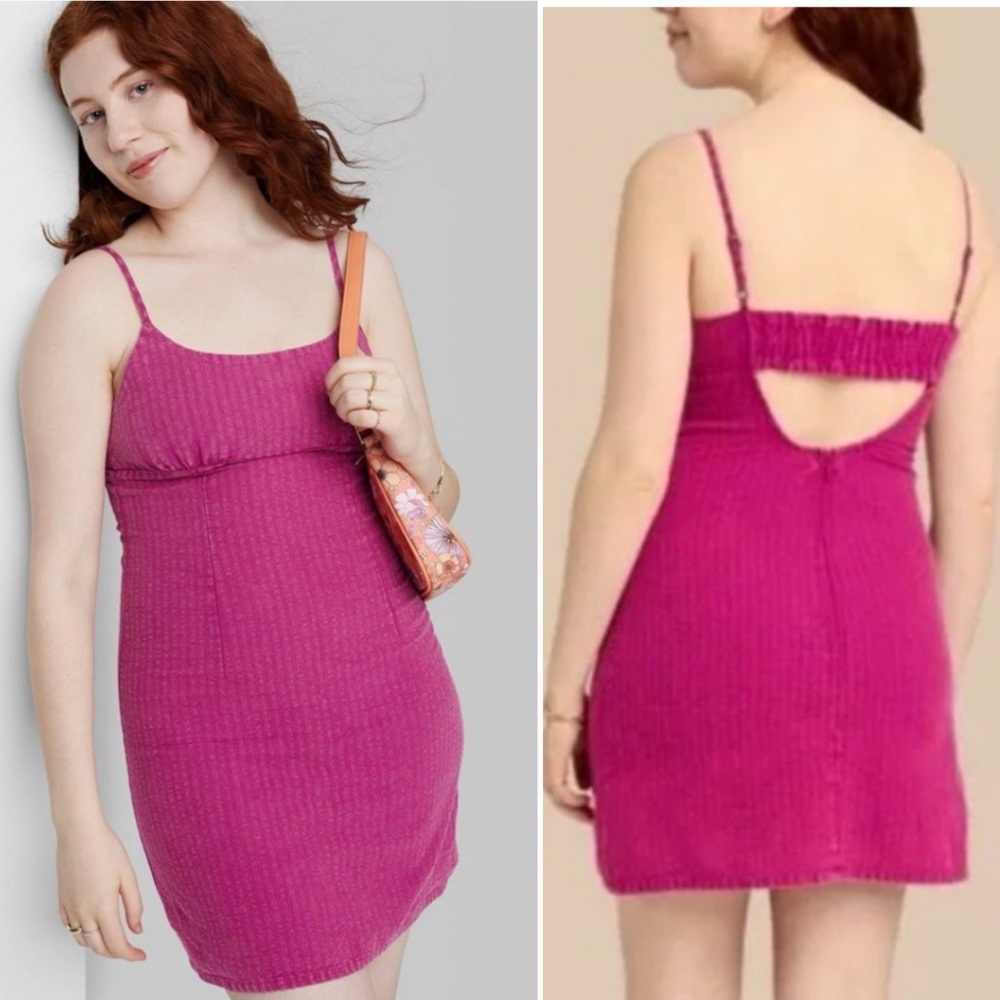 Wild Fable Woven Spaghetti Strap Bodycon Tank Dress - Plum Pink Purple